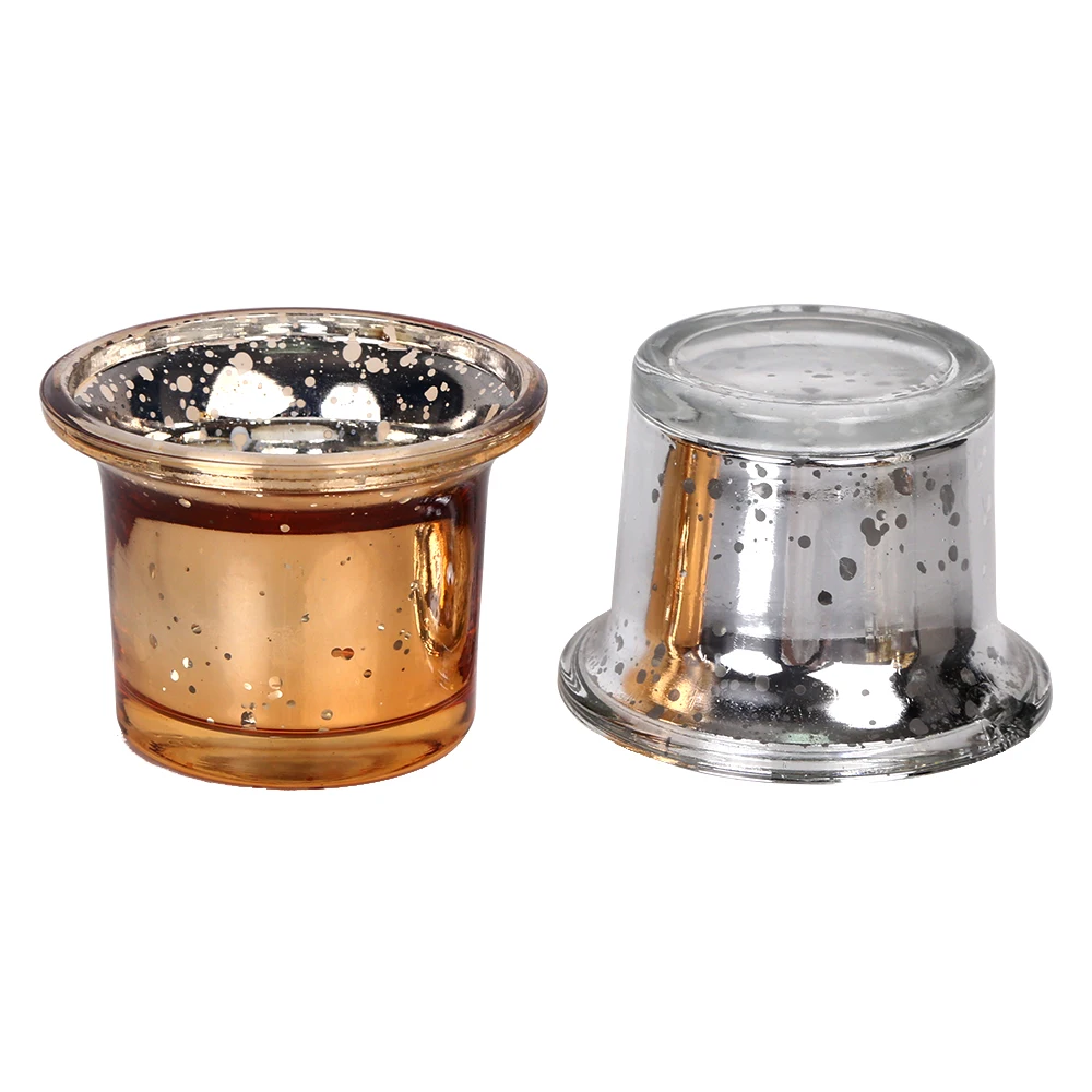 Держатели для свечей из ртутного стекла 4 0 см (набор 6)-держатели свадеб и