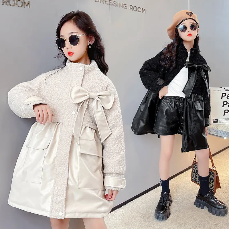 

Зимнее пальто для маленьких девочек теплая куртка-парка верхняя одежда для детей-подростков модная куртка с капюшоном и мехом для девочек д...