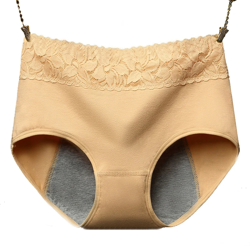 Трусы женские кружевные бесшовные хлопковые с защитой от протекания | Женская