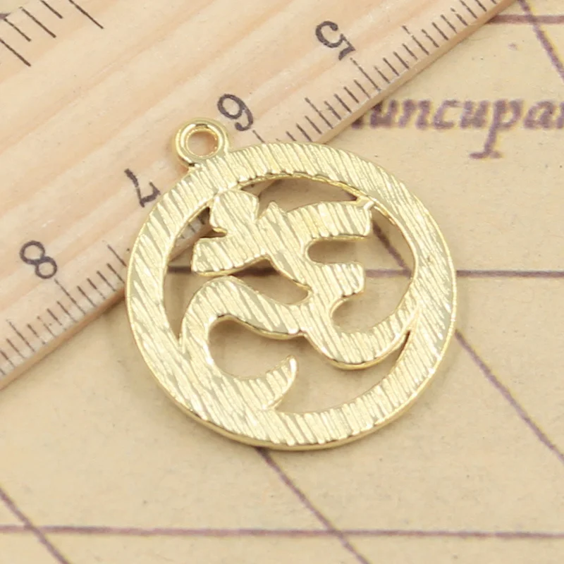 10 шт. 3 цвета s амулеты для йоги Ом 29x25 мм Тибетский серебристый цвет DIY ретро