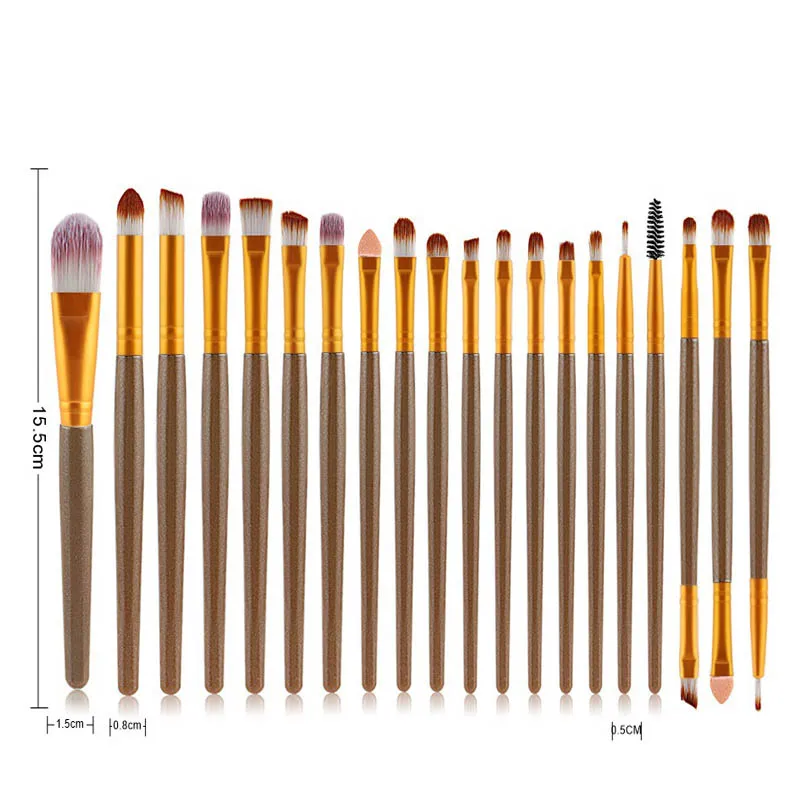 20 шт. набор кистей для макияжа Профессиональная основа пудра губ Тени век