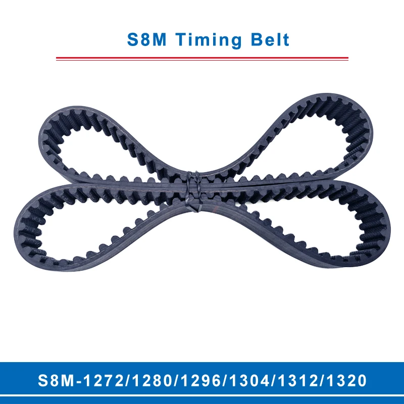 

timing belt S8M-1272/1280/1296/1304/1312/1320 teeth pitch 8 mm circular teeth belt width 20/25/30/40 mm for 8M timing pulley