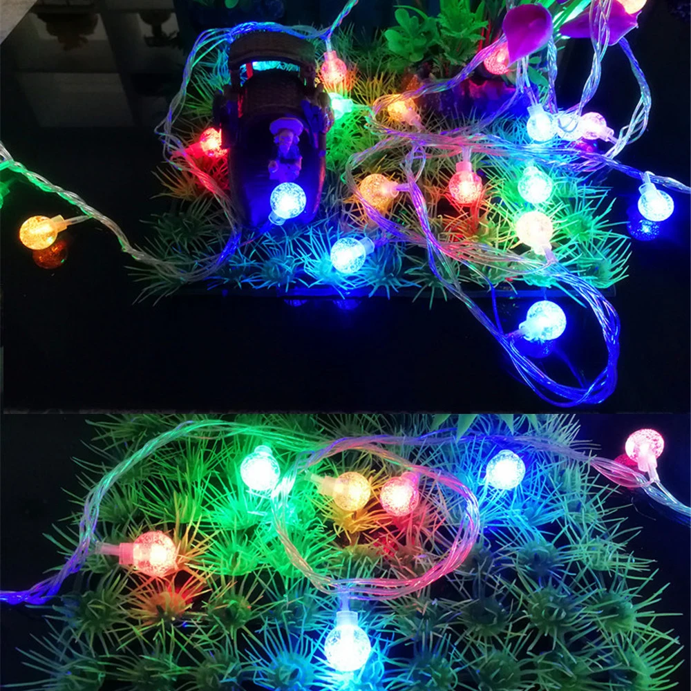 

10/20/40/80leds Bubble Ball LED Lamp Battery USB Powered Festival Lights String For Christmas Wedding Garden Garland Decorative