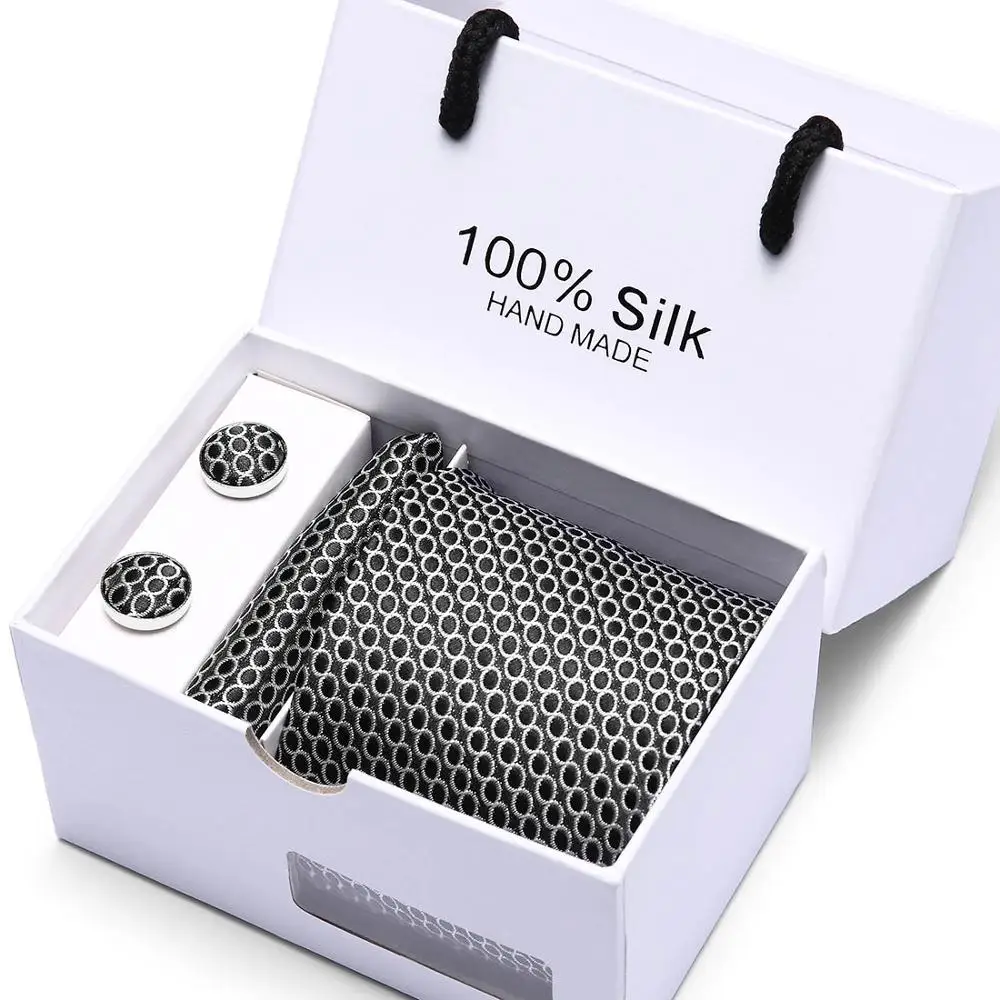 

Классические мужские галстуки с пейсли, набор полиэстеровых галстуков для шеи, запонки для мужчин, официальные, свадебные, вечерние, на зака...