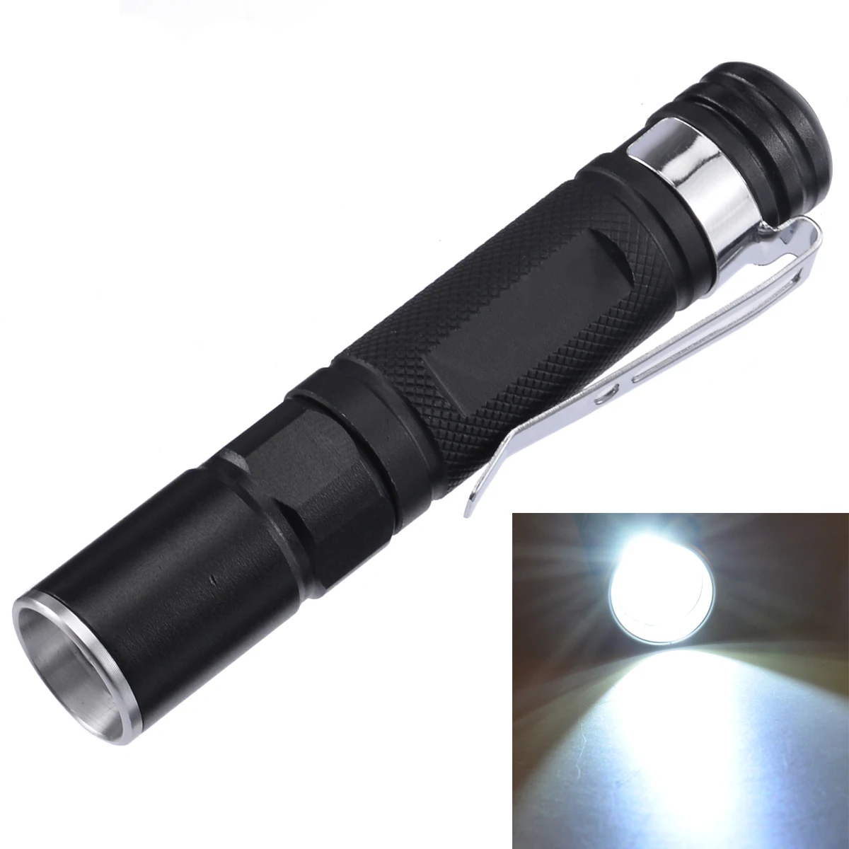 

Водонепроницаемый светодиодный мини-светильник 2000 лм, алюминиевый карманный фонарь с зажимом для кемпинга на открытом воздухе, 1 режим