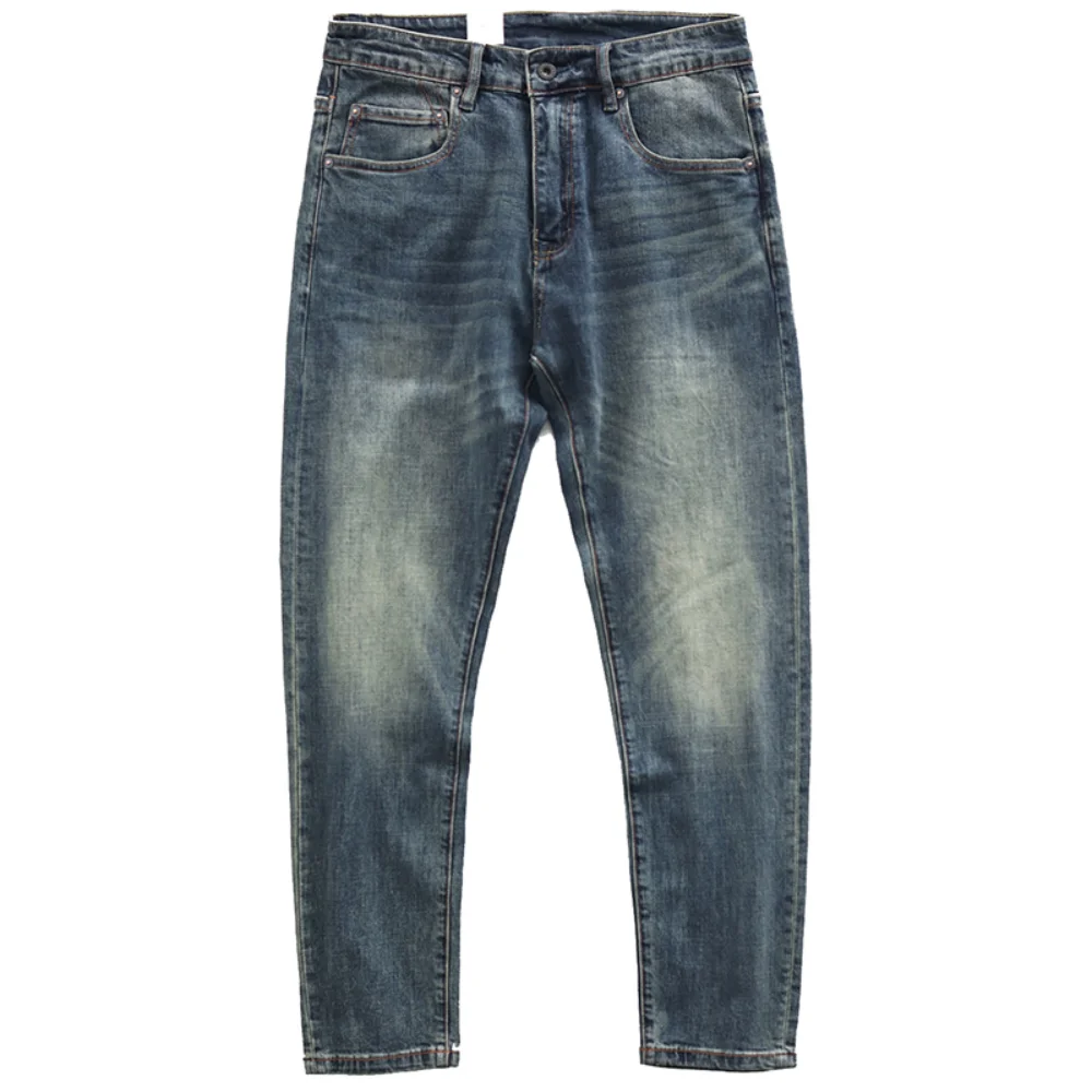 Новые эластичные джинсы мужские свободные прямые трубы Песочная - Цена: 40.68