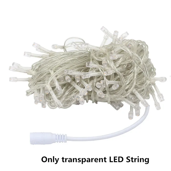 White String Открытый Рождественский светодиодный гирлянды DC12V 100 длиной 50 м/возможностью погружения на глубину до 30 м 20 м 10 м Decoracion Фея Света Праздничная Гирлянда освещение елки гирлянда - Испускаемый цвет: White String