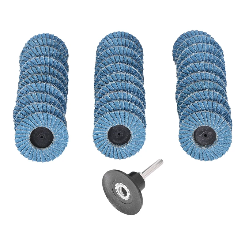 

50Mm 2 Inch Flap Disc Sanding Disk For Rolor Roll Lock Abrasive Tools Fits Polishing Metal Iron Rust Removal Grinding Wheel