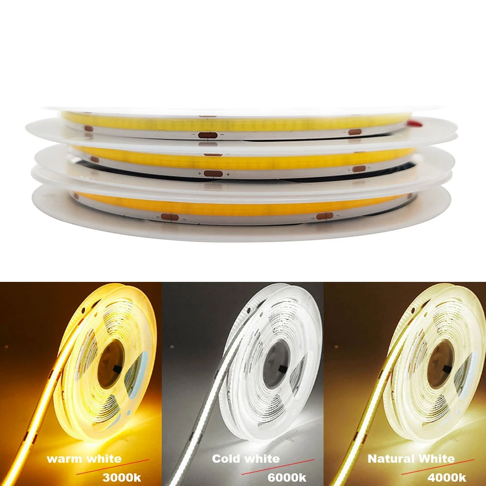 Гибкая светодиодная лента высокой плотности с монолитным блоком светодиодов 8 мм приглушаемая линейная