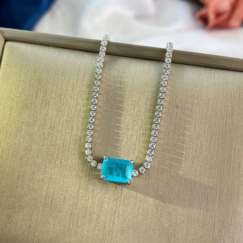 Браслет OEVAS из турмалина Параиба и стерлингового серебра 925 с бриллиантами высшего качества для женщин на вечеринку и праздники.