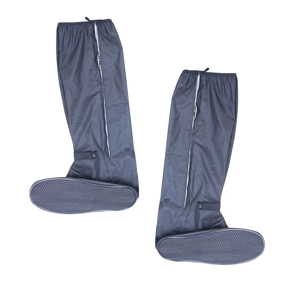 

1 Pair Waterproof Shoe Covers Zipper Design Non-slip Shoe Protective Covers