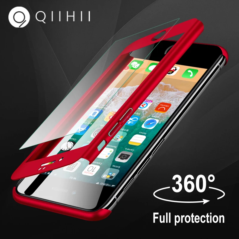 QIIHII 360 Защитный чехол для iphone X XR XS MAX SE противоударный Роскошный 5 5S 6 7 8 Plus Se |