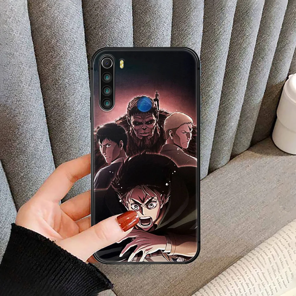 

Attack On Titan Japan Anime Phone Case cover For XIAOMI Redmi Note 3 4 4X 5 6 7 8 9 Pro T S max black hoesjes silicone Etui