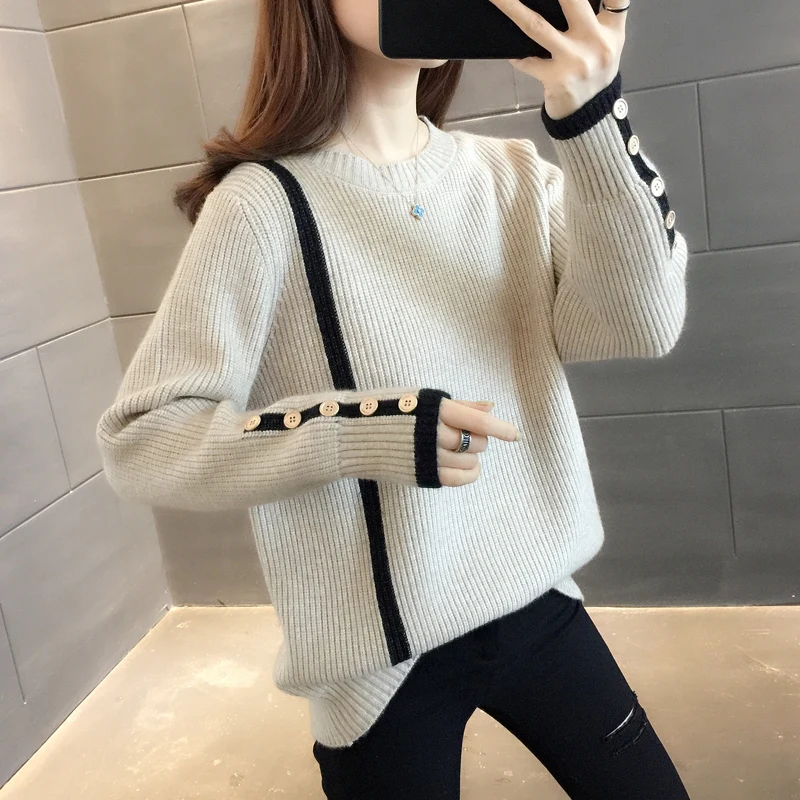 

Женские свитера, зимние винтажные женские вязаные свитера, женские корейские милые белые свитера с длинным рукавом