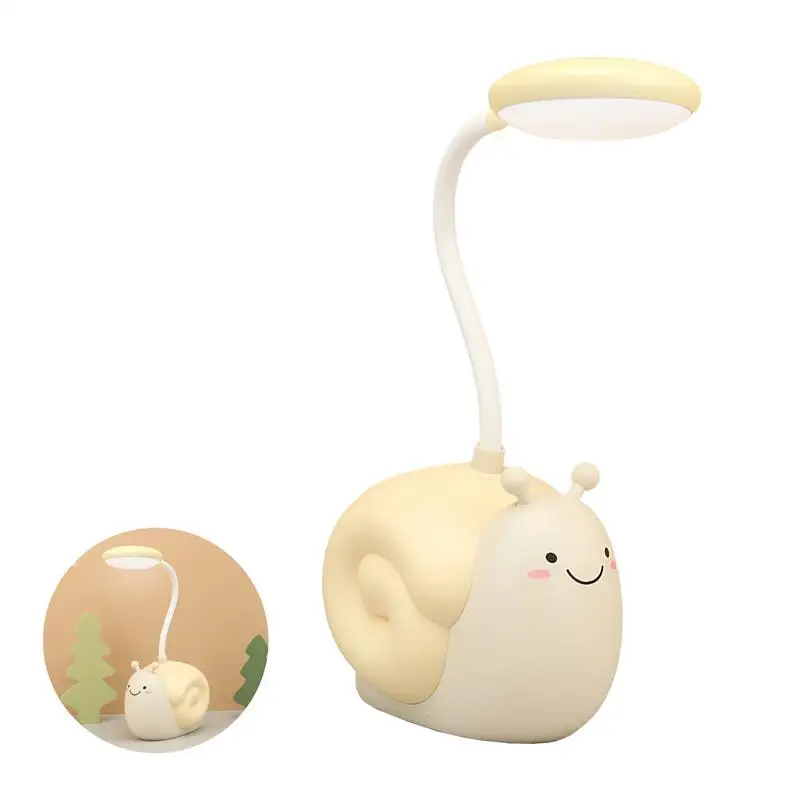Reading Lamp For Bedroom Cartoon Snail Pen Holder Led Desk Usb Charging Children&amp#39s Dormitory Eye Protection Night Light Book Bed | Лампы