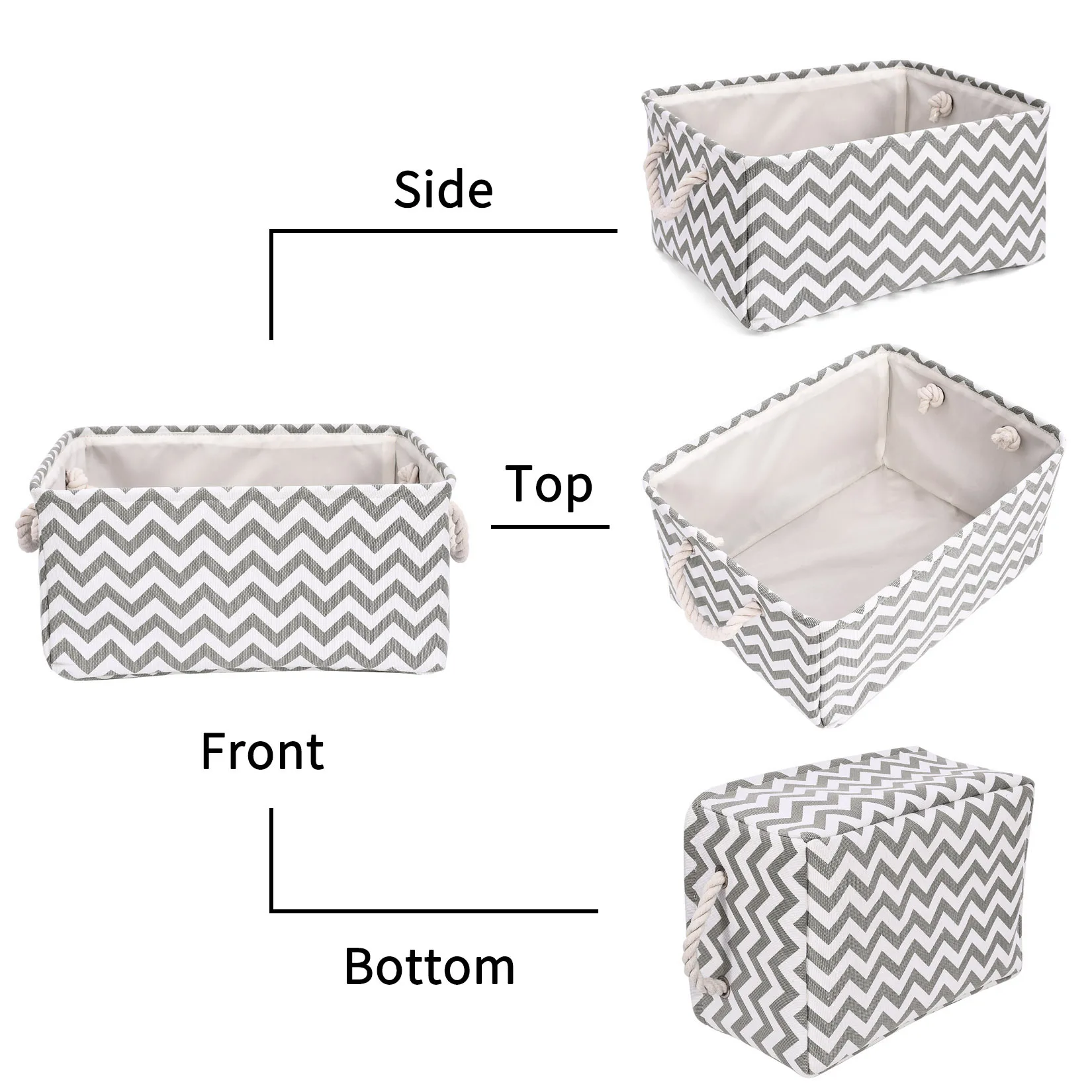 Холщовая настольная коробка для хранения с принтом Детские корзины игрушек