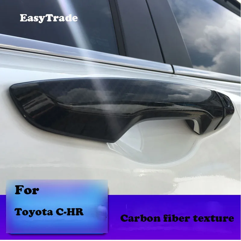 

Carbon Fiber Door handle Cover trim sticker Front door For Toyota CHR C-HR accessories 2019 2018 car exterior accessories 4PCS