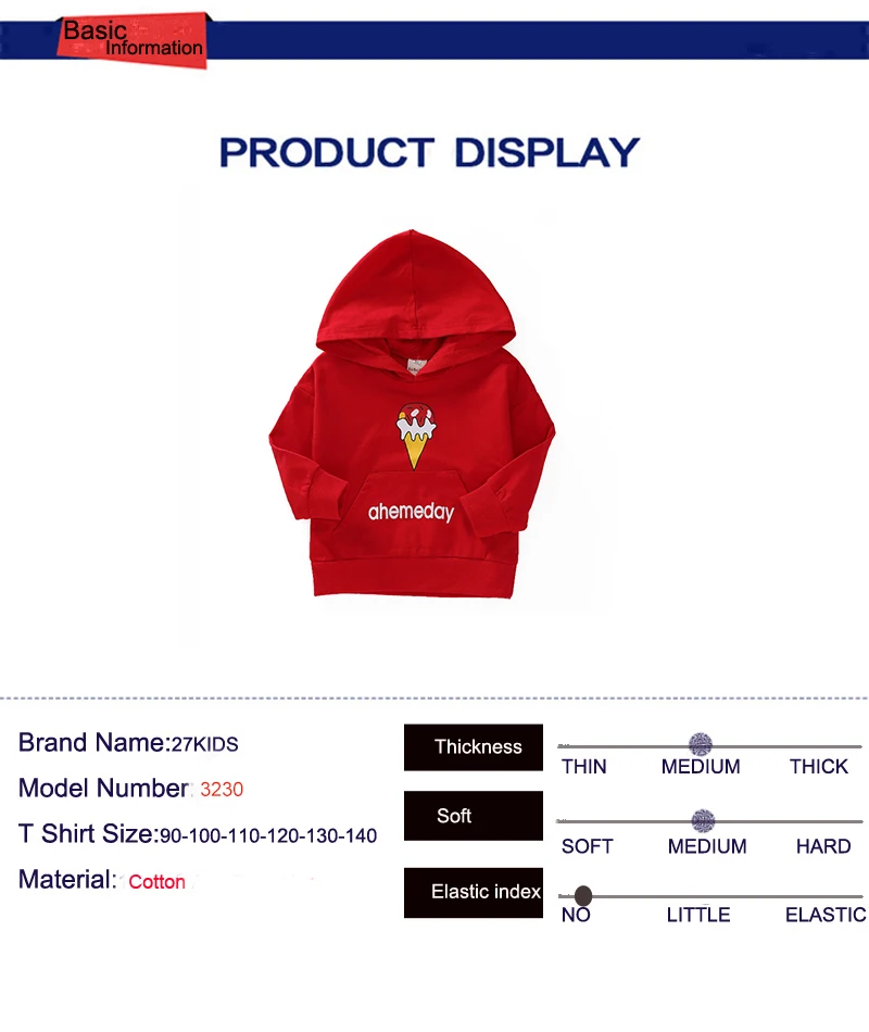 Детский свитер с капюшоном сезон весна-осень хлопковый теплый пуловер и принтом