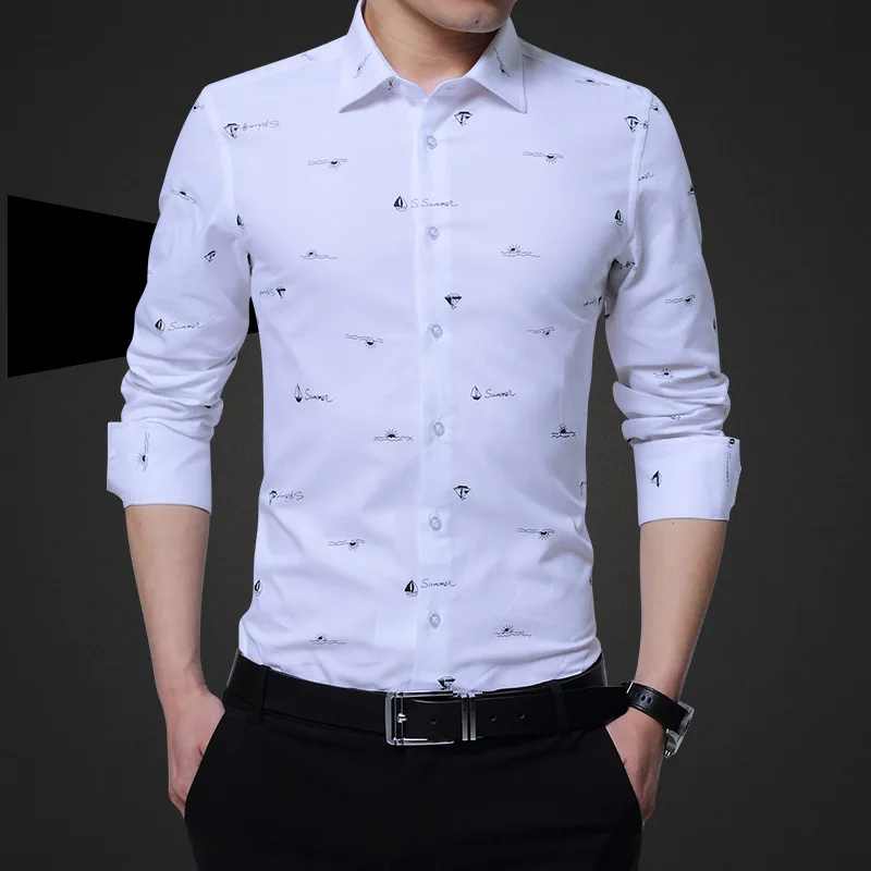 Мужская рубашка 2021 Новые поступления модная классическая мужская повседневная