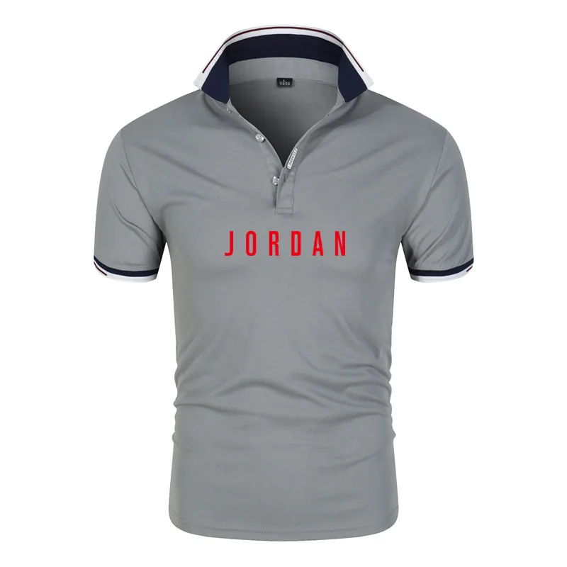 Мужская хлопковая рубашка поло с воротником стойкой быстросохнущая|Поло| |
