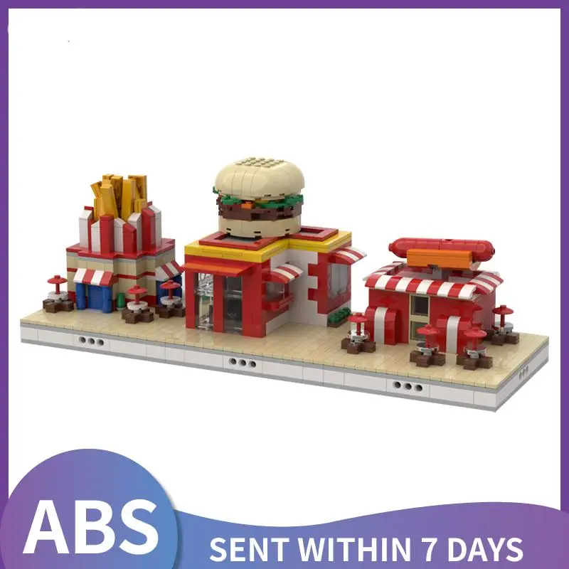 

City 1440PCS ZOO Fast Food Shop Building Blocks Friends Street View Restaurant Set Model Bricks constructor blocks DIY Toys