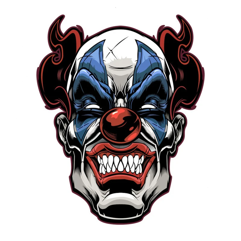 

B0514# 13CM/17CM Self-Adhesive Decal Evil Clown Car Sticker Waterproof Auto Decors on Bumper Rear Window Laptop