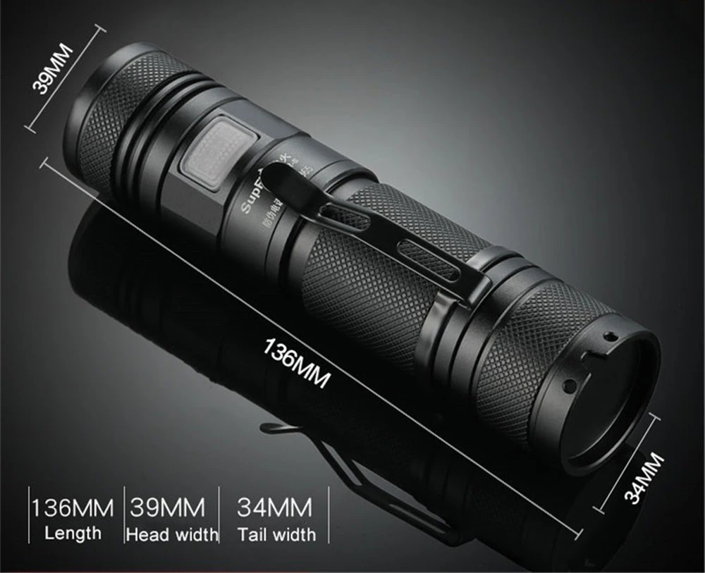 SupFire Flashlight Linterna LED Zoom Torch 26650 Flash Light Lanterna A2-S Powerful Flashlight Waterproof Camping Light 2000lm
