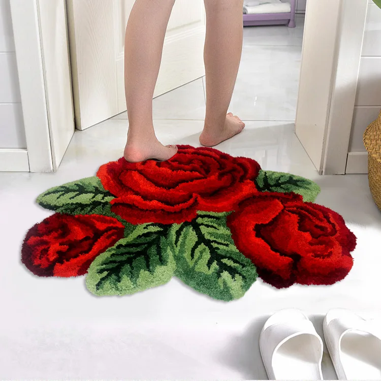 new arrival rose mat door mat bathtub rug bathtub catpet slip resistent mat for bathroom free global shipping