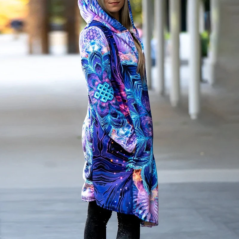 

Woman Long Coat Fashion Sweatshirt Coat 2021 New Autumn Winter Women Pocket Female Hooded Sweat Oversize Sweatshirt
