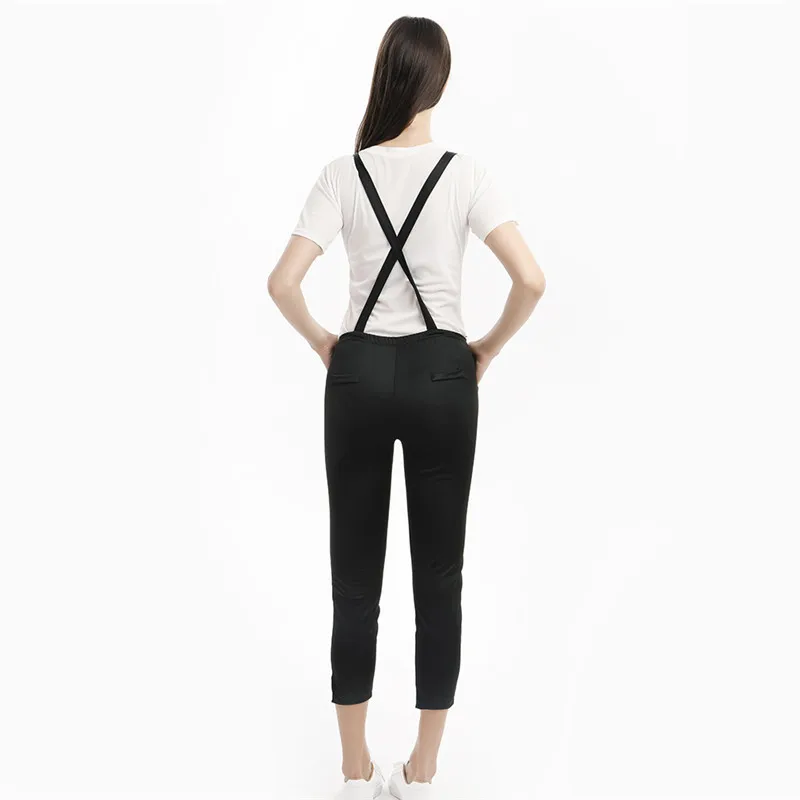 Women Vintage Overalls Femme Jumpsuits Ankle Length Solid Color Casual Split Jumpsuits With Pockets Long Trousers