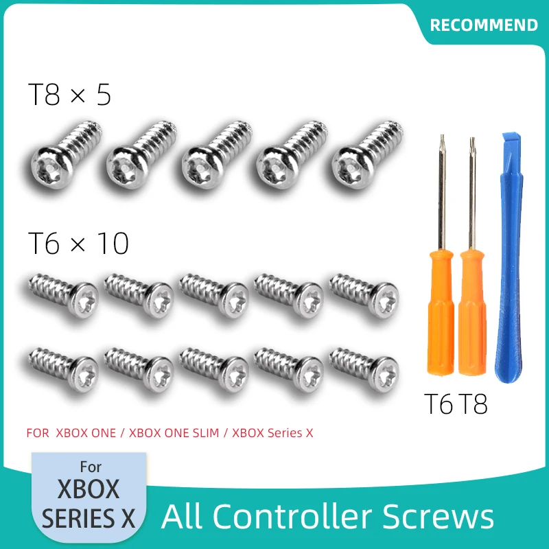 HOTHINK 1set Replacement All T6 T8 Screws with Open Tool Screwdrivers for XBOX Series X One Slim Controller Repair Parts - купить по