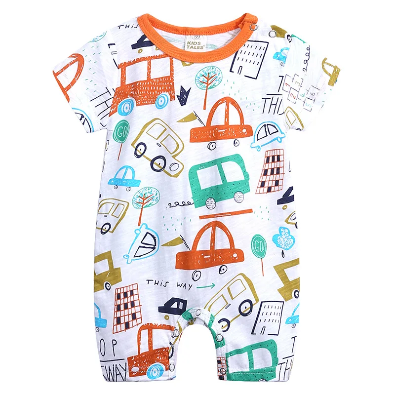 

Summer Baby Boy Clothes Cartoon Print Baby Girl Clothes Short Sleeve Cute Pattern Newborn Rompers Toddler Clothing 3-18 Months