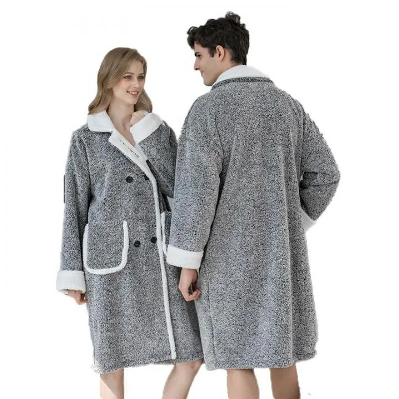 

Coral Fleece Male Sleepwear Lovers Home Clothes Flannel Men Robe Nightgown Kimonoe Gown Winter Warm Nightwear Intimate Lingerie