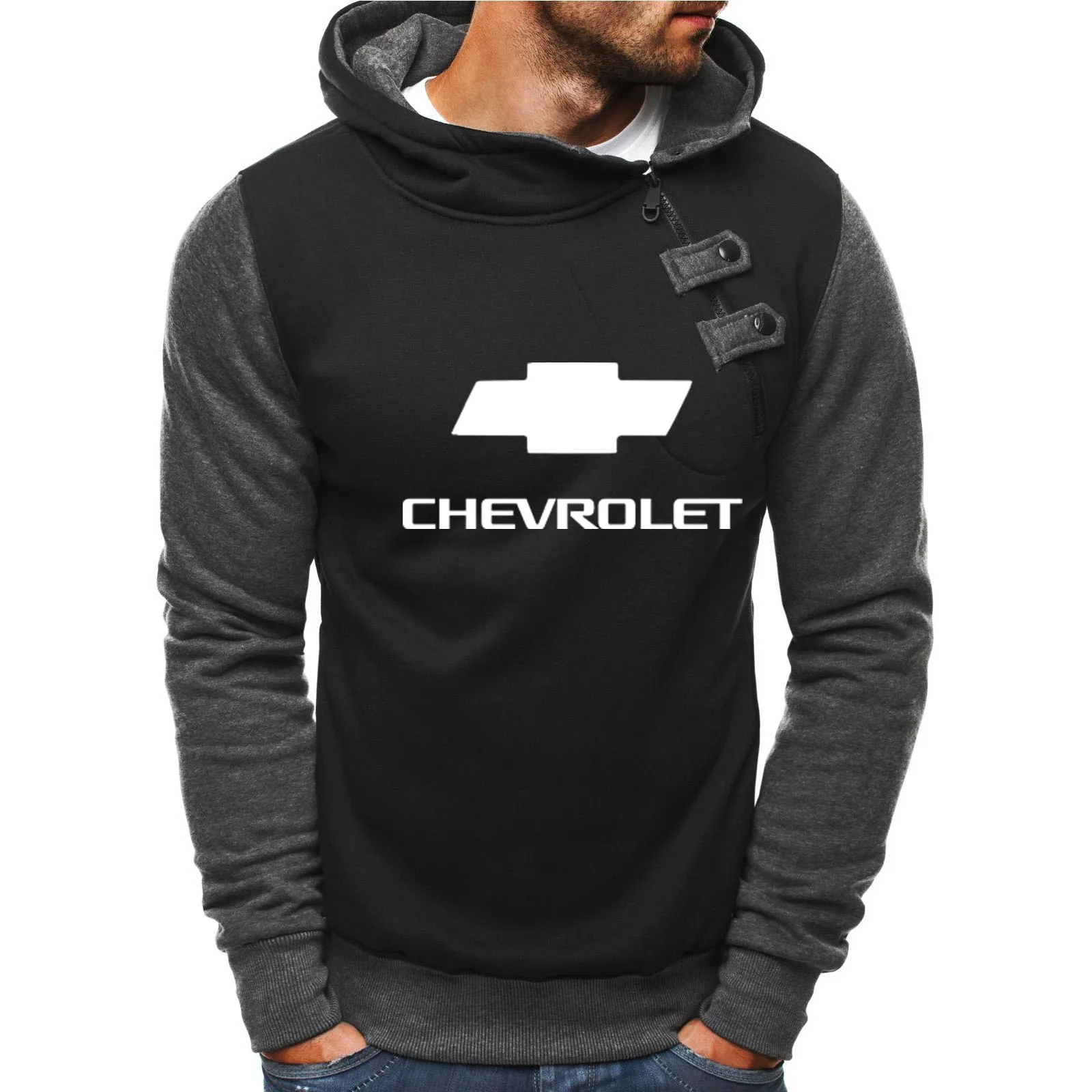 

Unisex Fashion Men's sweatshirt Chevrolet Car Logo Printing Spring Autumn Cotton Mens hoodie Men's Buttons sweatshirt