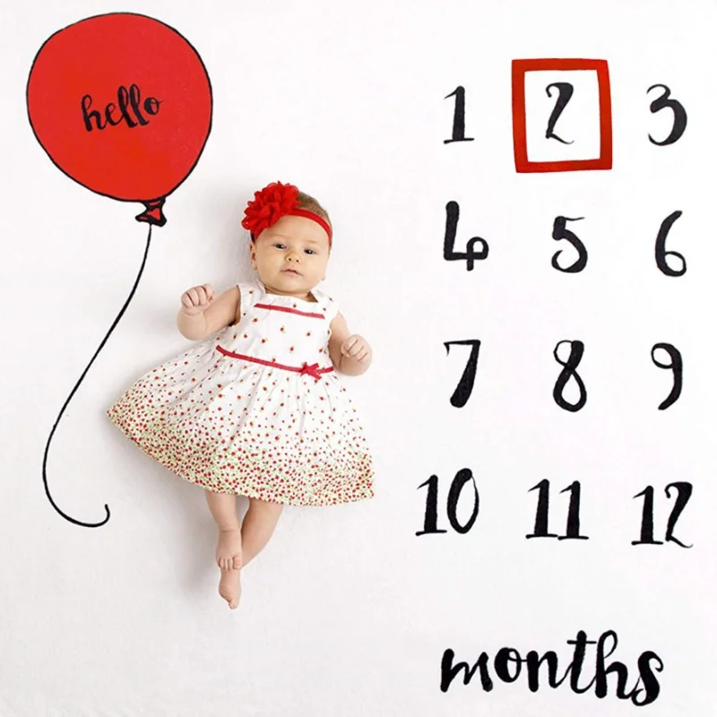 Accesorios de fotograf&iacute;a para beb&eacute;, manta para reci&eacute;n nacido, crecimiento mensual, Unisex, foto, n&uacute;mero, fondo, pa&ntilde;o envolvente para cochecito, ropa de cama-4