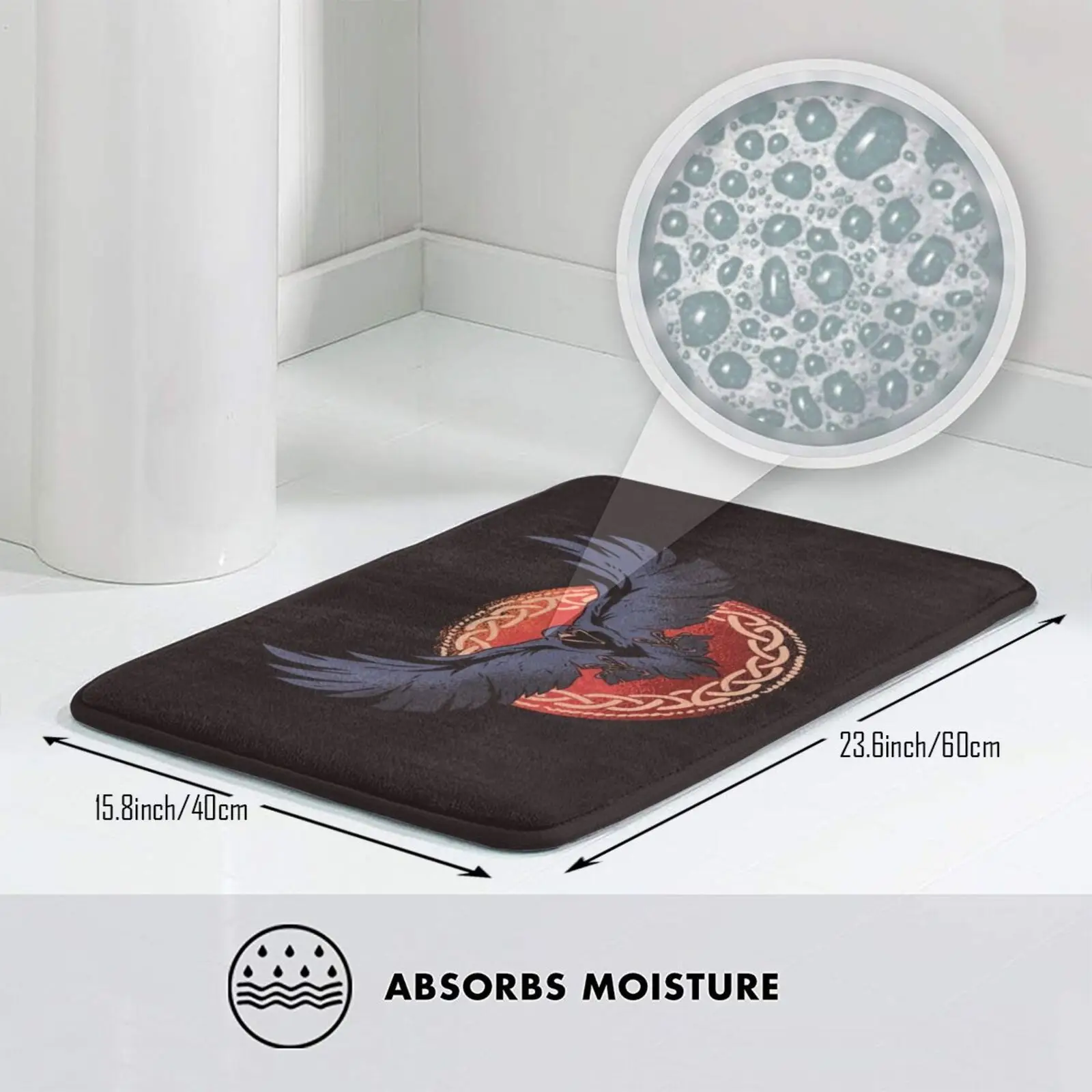 Темный ворон коврик для входной двери ванной ковер славы еды пищи приемо сприц