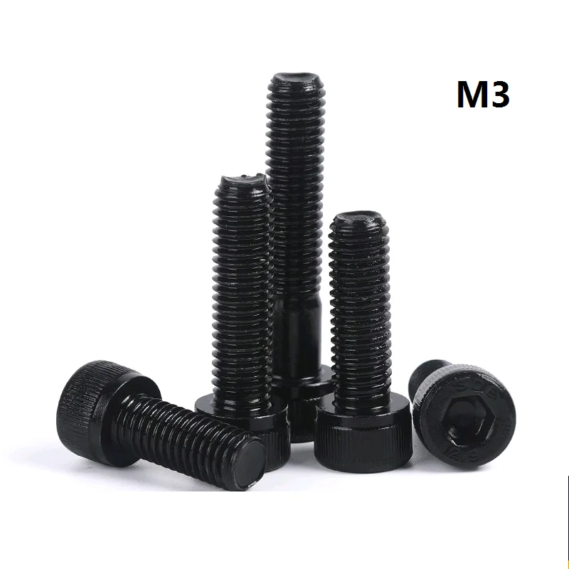 Болт M3 из углеродистой стали черная окись болт с шестигранным отверстием черный