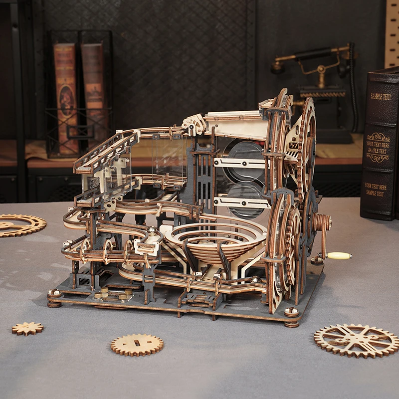 Robotime Rokr 294 шт мраморный ночной город DIY деревянная модель строительные блоки
