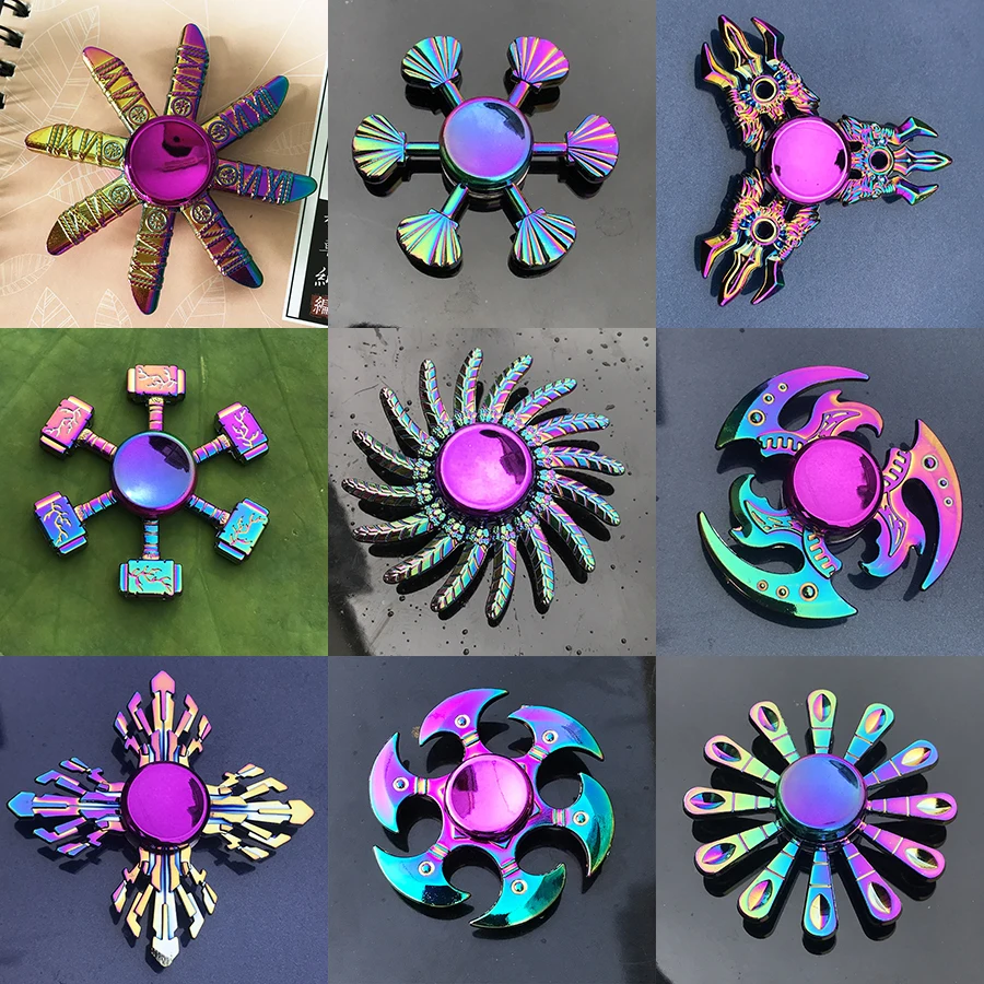 Milti color ручной Спиннер fidget из цинкового сплава металлический подшипник edc снимает