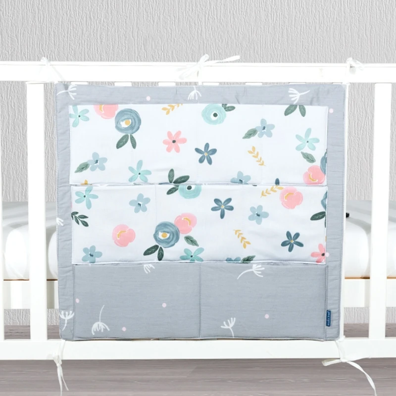 

Подвесная сумка для детской кроватки, органайзер для игрушек, подгузников, карман для новорожденных, постельное белье C5AF, 55x60 см