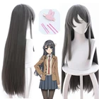 Парики для косплея Sakurajima Mai, головной убор Rascal't Dream Of Bunny Girl Senpai, синтетические волосы, длинные прямые серые волосы, парики