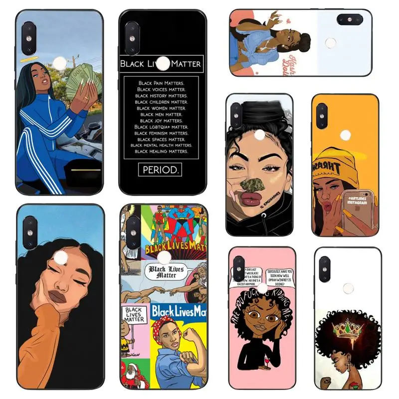 

YNDFCNB Black Girl Magic Melanin Poppin Aba girl Phone Case For Xiaomi Mi8 9 10 9T 5 6 A1 A2Lite 9SE 8SE Mi8lite Mix2 Max3 F1
