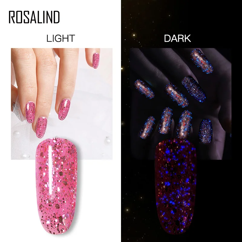 Гель лак ROSALIND для ногтей 6 шт. светящийся набор розового золота Гибридный все