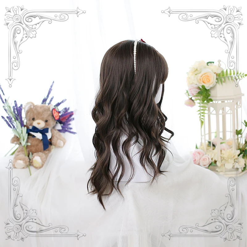 

Long Wavy Womens Wig Natural Synthetic Brown Wigs Heat Resistant For Women Cosplay Party