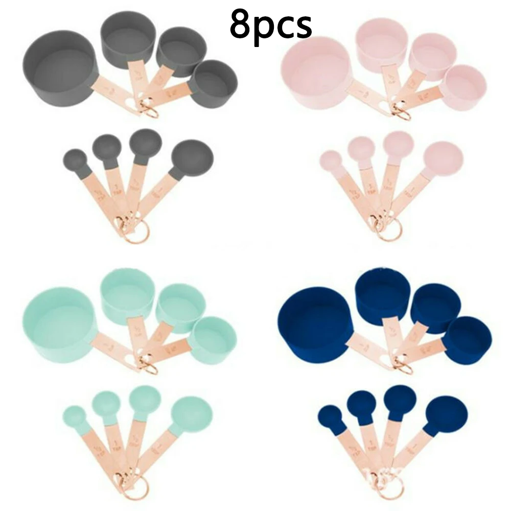 

8Pcs Multi Purpose Spoons/Cup Measuring Tools PP Baking Accessories Stainless Steel/Plastic Handle Kitchen Gadgets