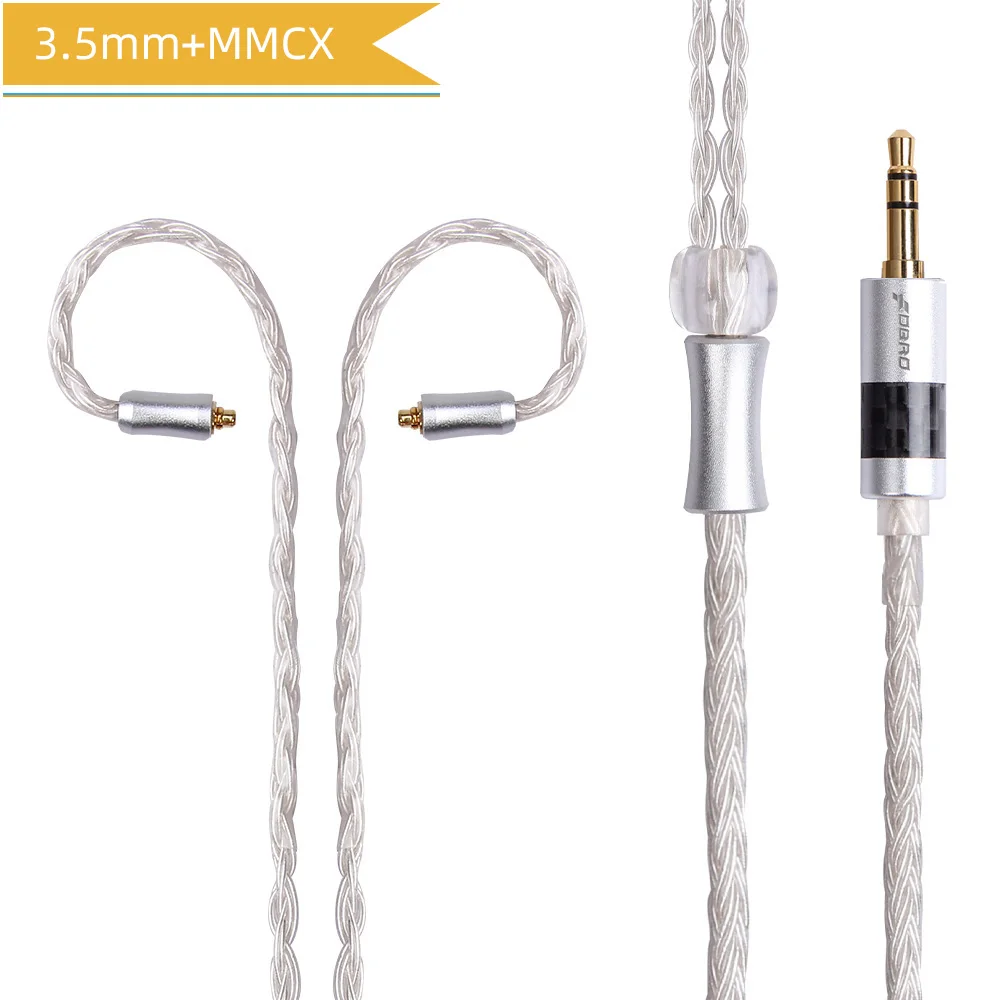 white 3.5mm MMCX FDBRO 16 ядер 2,5/3,5/4,4 мм с серебряным покрытием наушников обновления аудио провода наушники MMCX IE80 IM 2Pin 0,78 мм A2DC кабель SE425 SE535 - Цвет: white 3.5mm MMCX