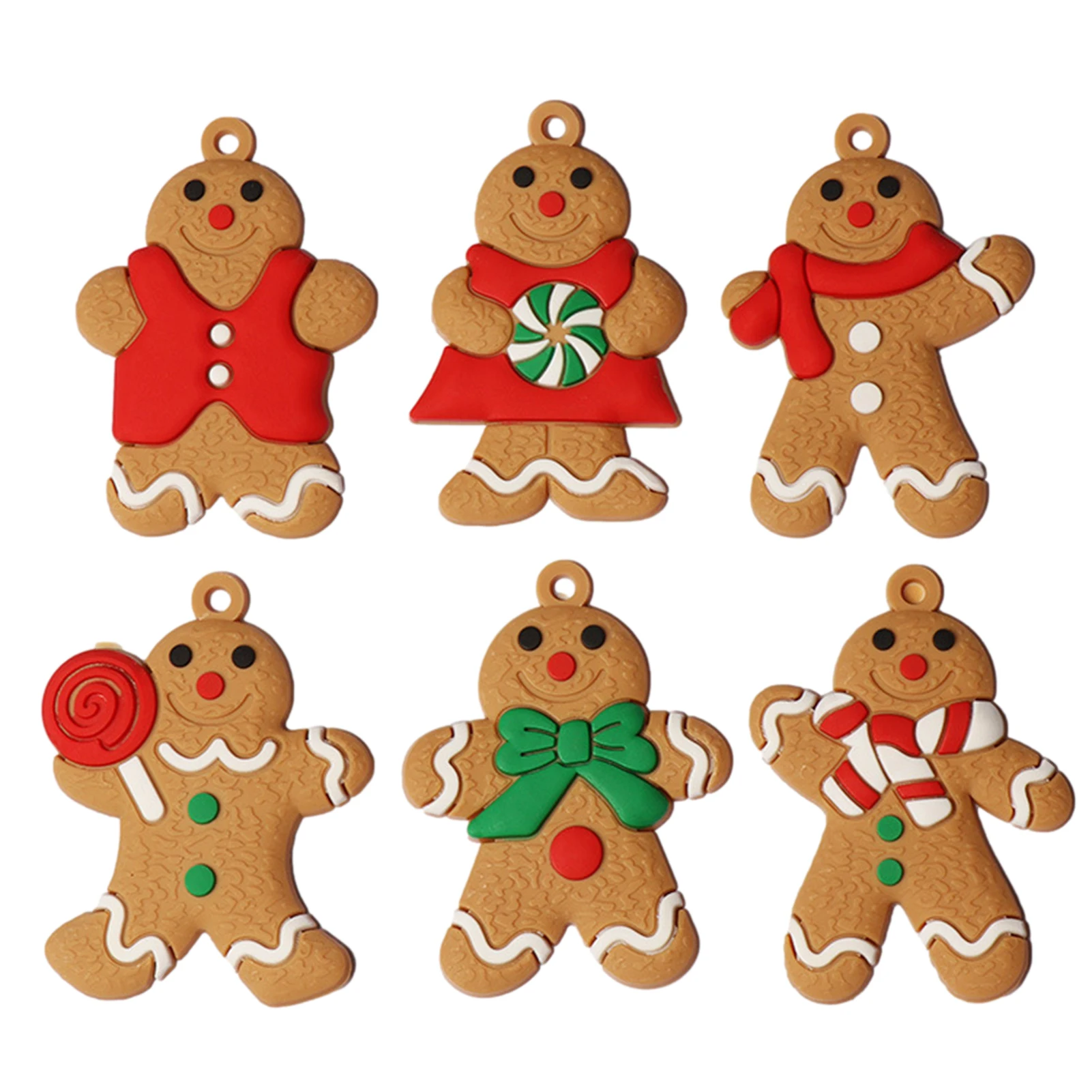 

6 шт., подвеска в виде имбиря для украшения ёлки