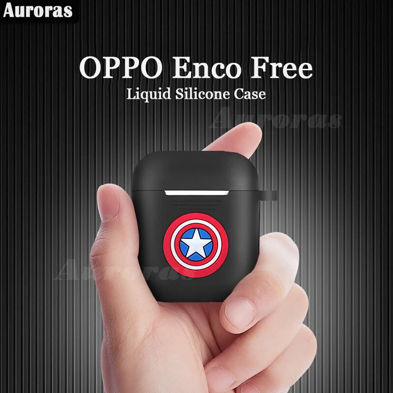 Auroras для OPPO Enco Free чехол Капитан Америка мультфильм дизайн полное покрытие