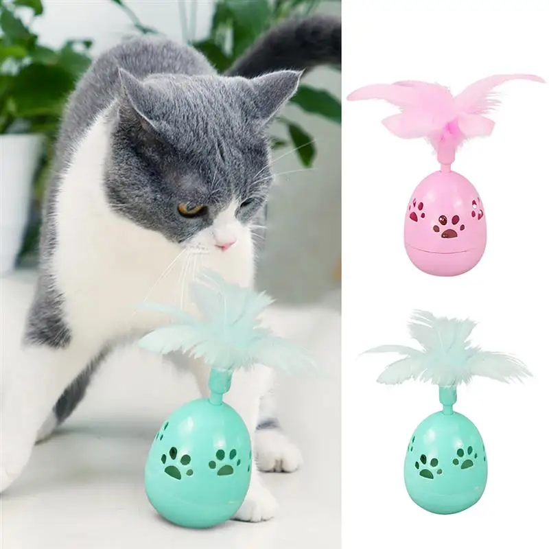 

1pcs Cat Teaser Toy Creative Tumbler Fake Feather Cat Training Toy Pet Sound Toy for Pet