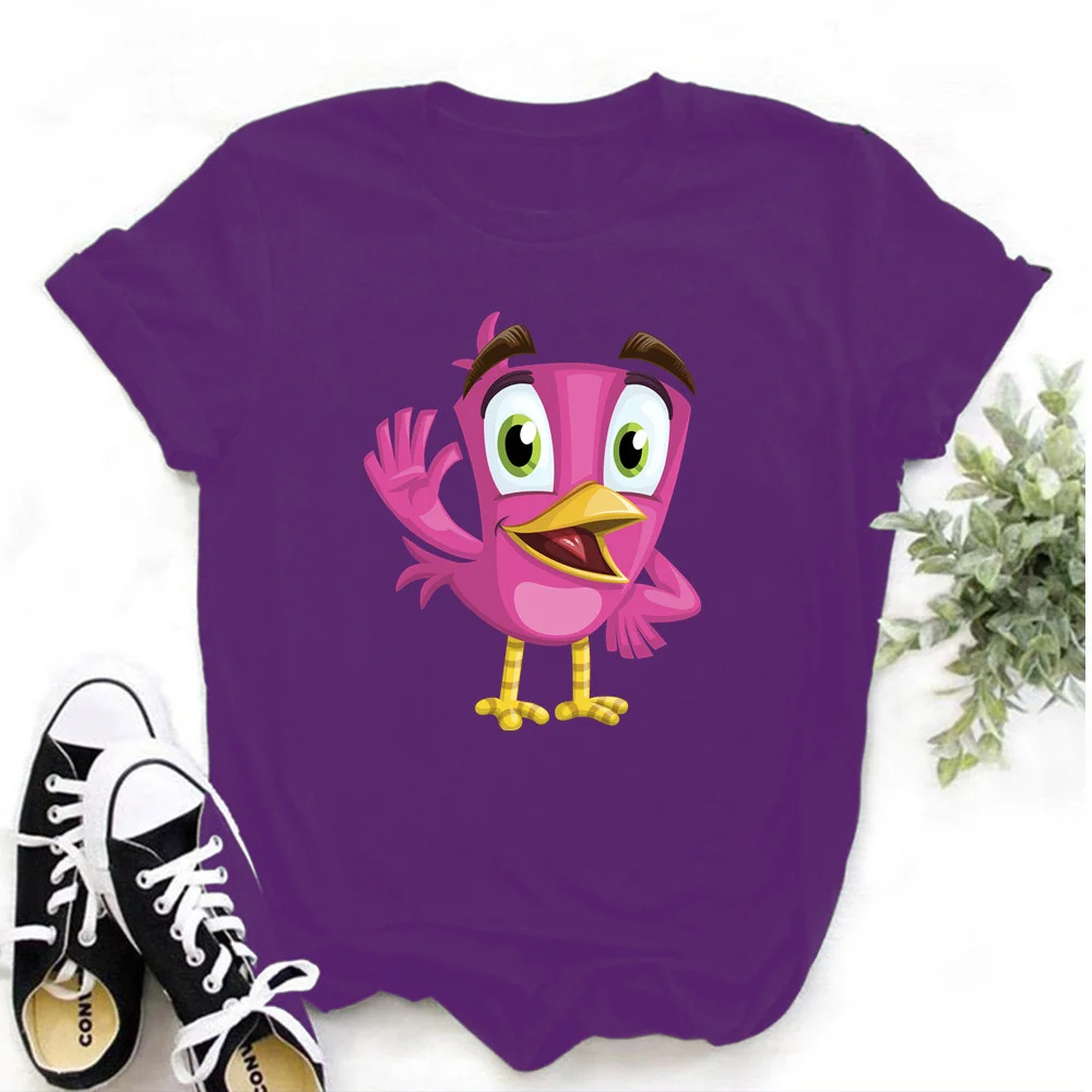 

bird 2021 Women Casual Harajuku Fashion T-shirt Print O-neck Short Sleeve Elastic Stretched Tee Shirt TX8045
